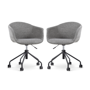 Nolon Nout-Otis Bureaustoelen Set van 2 – Donkergrijs – Zwart Nolon Nout-Otis Bureaustoelen Set van 2 – Donkergrijs – Zwart