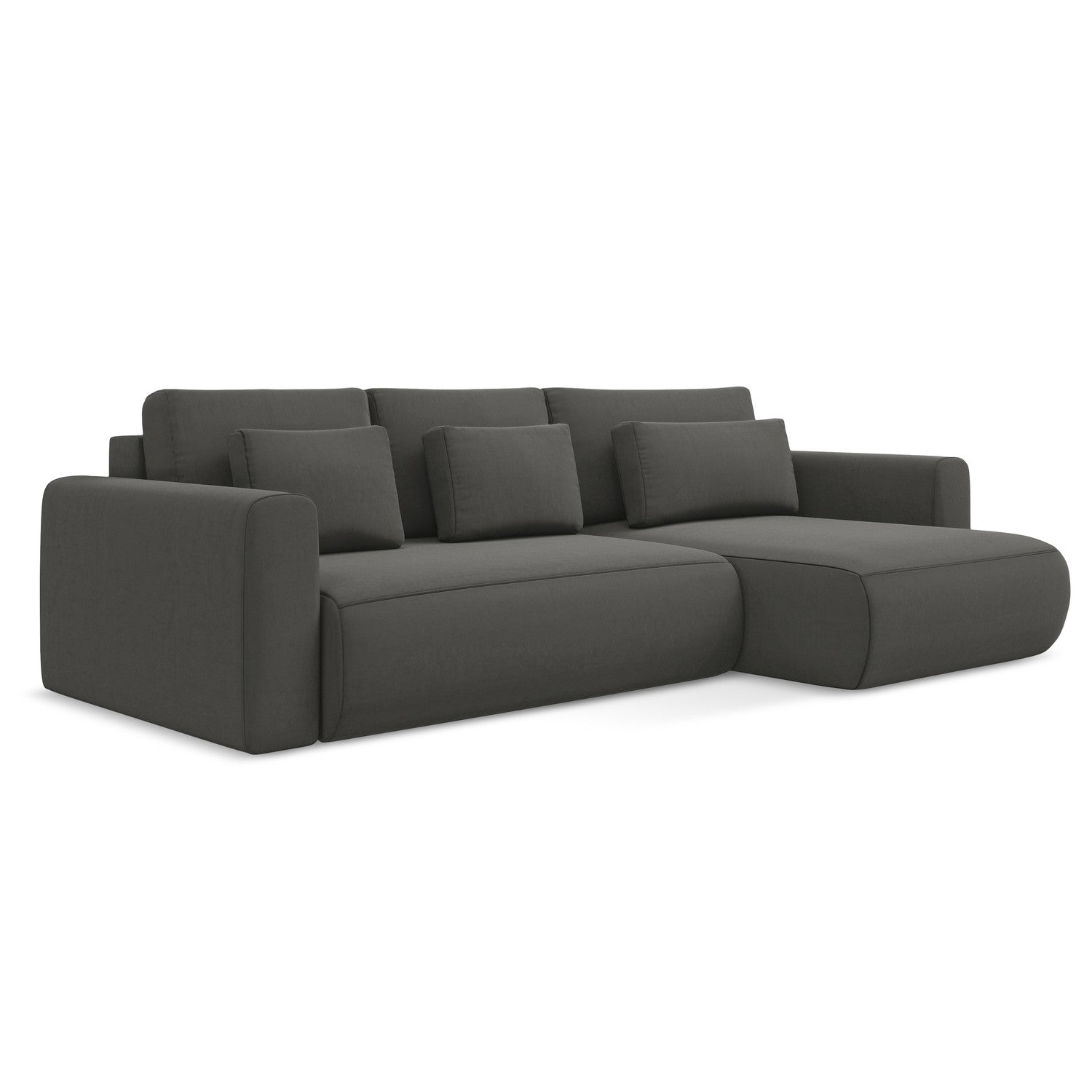 LaMiaSofa hoekbank rechts Perugia - velours - staal - 278x149x82