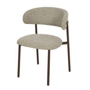 Livingfurn eetkamerstoel Micah Hush Walnut – beige – set van 2 Livingfurn eetkamerstoel Micah Hush Walnut – beige – set van 2