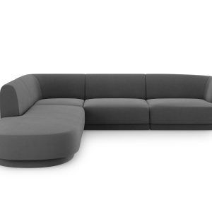 Micadoni linker hoekbank Miley 6-zits, flueel, grijs – 248x255x70cm Micadoni linker hoekbank Miley 6-zits, flueel, grijs – 248x255x70cm