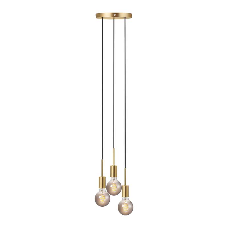 Nordlux Paco Hanglamp - 3-lichts E27 - Messing