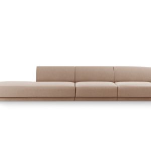Micadoni linker bank Miley 4-zits, flueel, cappuccino – 90x323x70cm Micadoni linker bank Miley 4-zits, flueel, cappuccino – 90x323x70cm