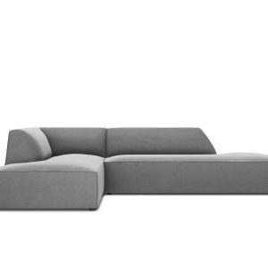 Micadoni linker hoekbank Ruby 4-zits, flueel, grijs – 180x273x69cm Micadoni linker hoekbank Ruby 4-zits, flueel, grijs – 180x273x69cm