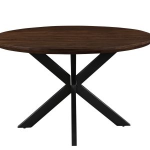 Livingfurn eetkamertafel Jesper Round – 130cm – mangohout – bruin Livingfurn eetkamertafel Jesper Round – 130cm – mangohout – bruin