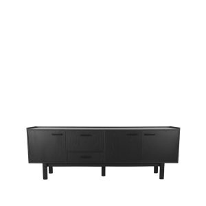 LABEL51 Dressoir Cali – Zwart Eikenhout – 220x45x77cm LABEL51 Dressoir Cali – Zwart Eikenhout – 220x45x77cm