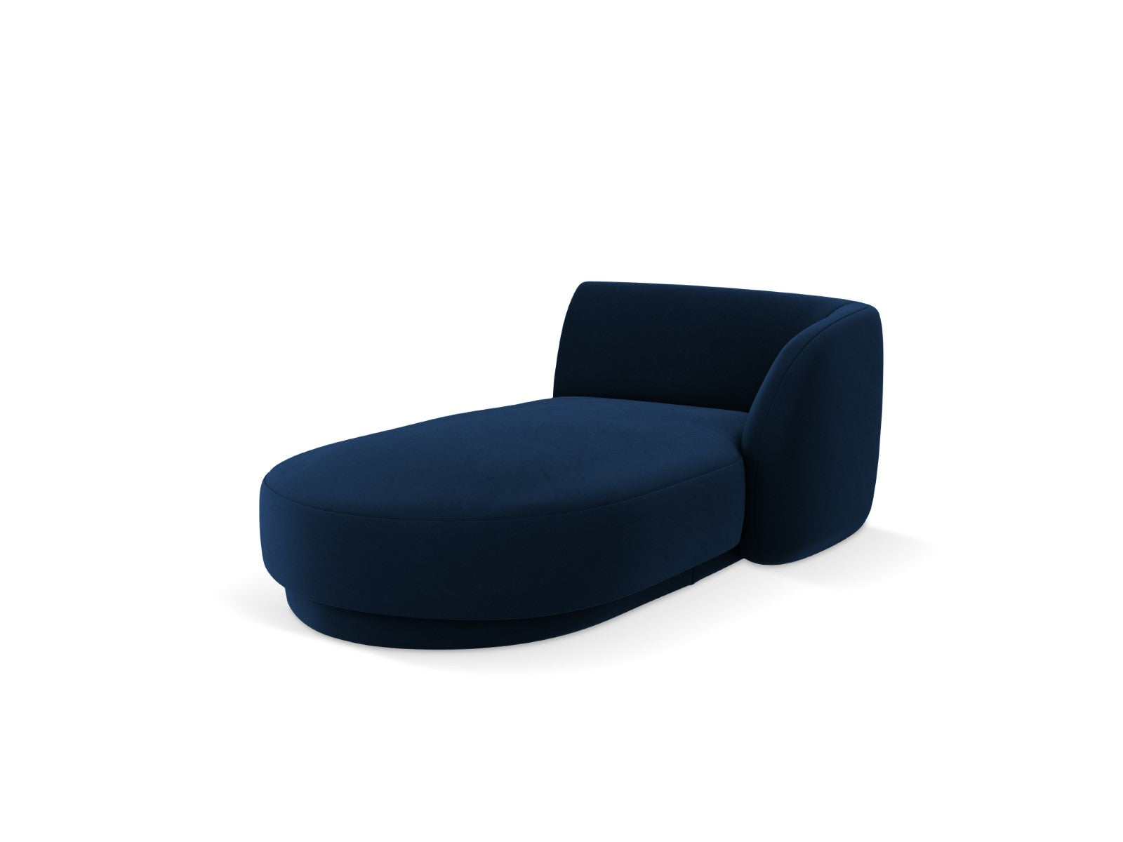 Micadoni rechter chaise longue Miley flueel, koningsblauw - 156x90x70c