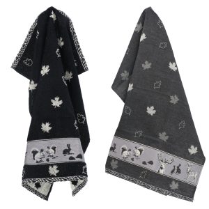Luxe Keukendoek en Theedoek Bosdieren Zwart – Bunzlau Castle – 100% bi