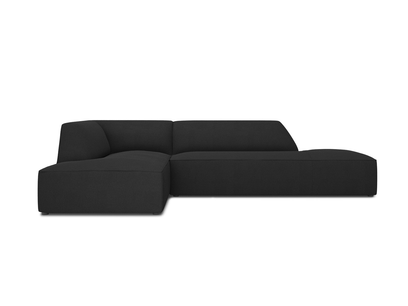 Micadoni linker hoekbank Ruby 4-zits, structurele stof, zwart - 180x27