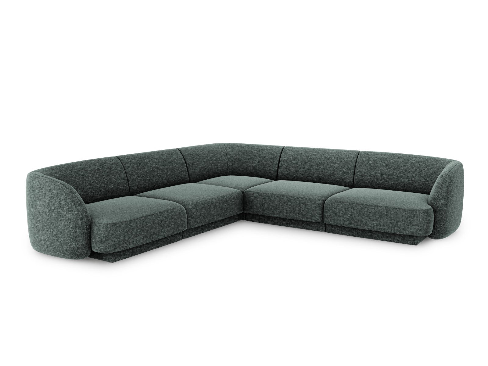 Micadoni Symmetrische hoekbank Miley 5-zits, chenille, olie - 255x255x