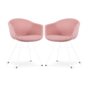Nolon Noa-Otis Eetkamerstoelen Set van 2 – Zacht Roze – Witte Poten Nolon Noa-Otis Eetkamerstoelen Set van 2 – Zacht Roze – Witte Poten