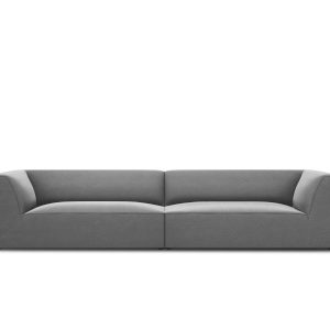 Micadoni Bank Ruby 4-zits, flueel, grijs – 93x302x69cm Micadoni Bank Ruby 4-zits, flueel, grijs – 93x302x69cm