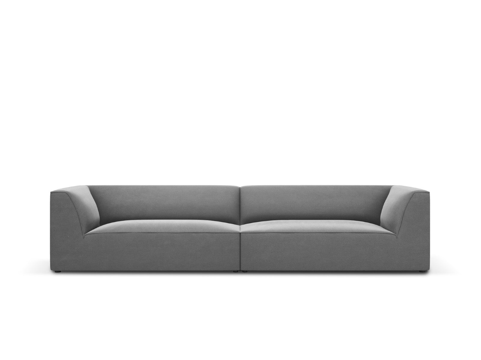 Micadoni Bank Ruby 4-zits, flueel, grijs - 93x302x69cm