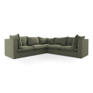LaMiaSofa Modulaire hoekbank Ravenna – bouclé – olijf – 255x255x77