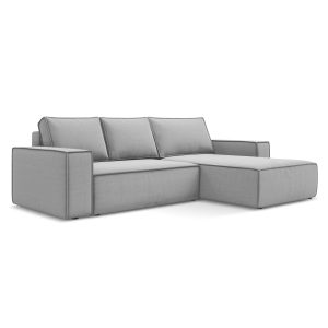 LaMiaSofa hoekbank rechts Livorno – velours – grijs – 290x185x82