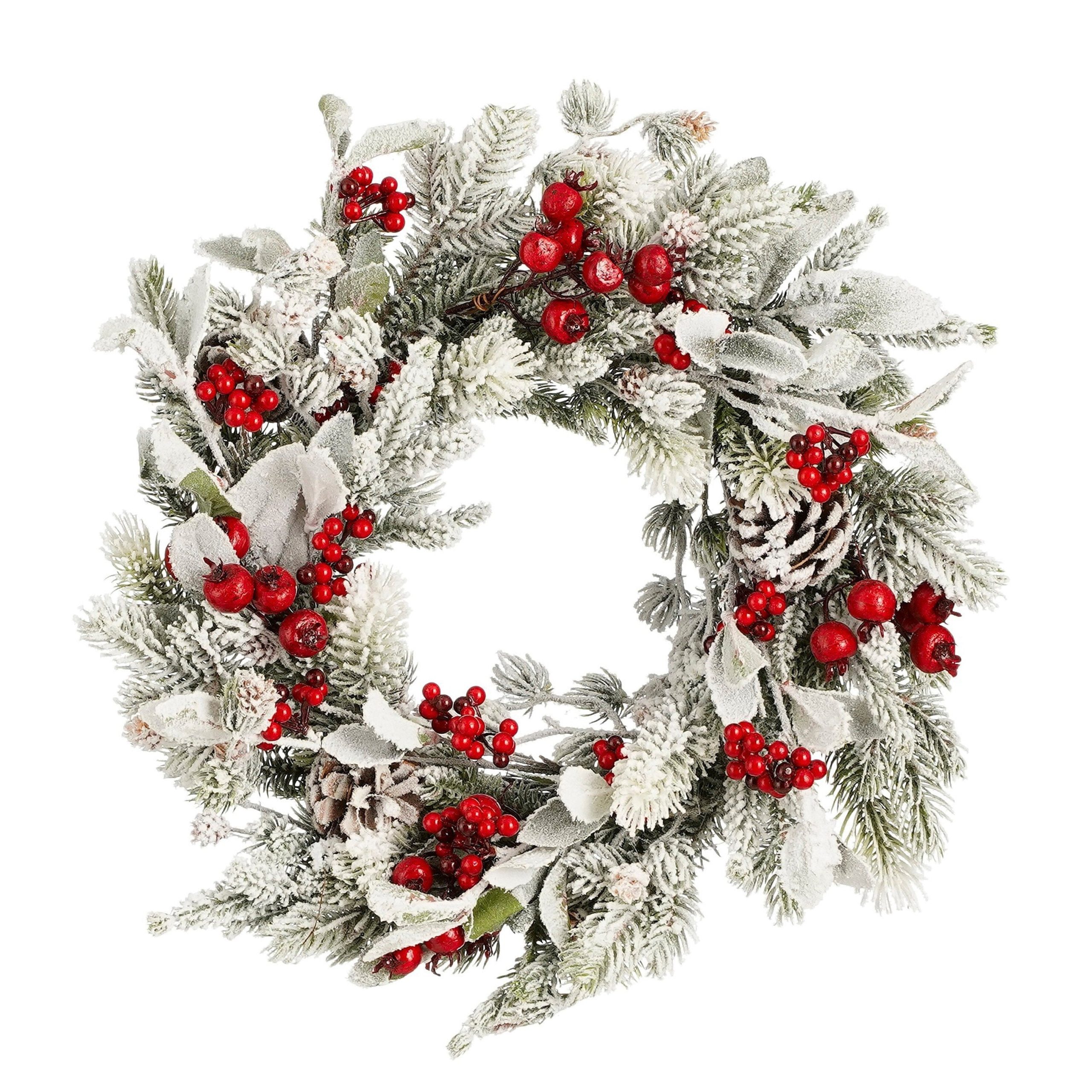 Mica Decorations Belfort Kerstkrans - Ø40 cm - Groen