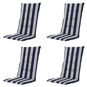 Madison tuinstoelkussen hoge rug Amora – blauw – 123x50x5cm – set van Madison tuinstoelkussen hoge rug Amora – blauw – 123x50x5cm – set van