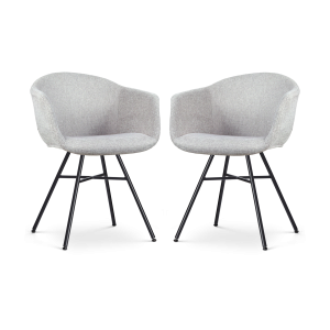 Nolon Noa-Otis Eetkamerstoelen Set van 2 – Lichtgrijs – Zwarte Poten Nolon Noa-Otis Eetkamerstoelen Set van 2 – Lichtgrijs – Zwarte Poten