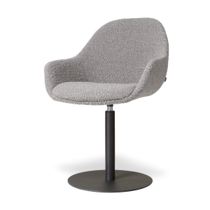 Nolon Niva-Mae tulp eetkamerstoel bouclé taupe – zwart onderstel Nolon Niva-Mae tulp eetkamerstoel bouclé taupe – zwart onderstel