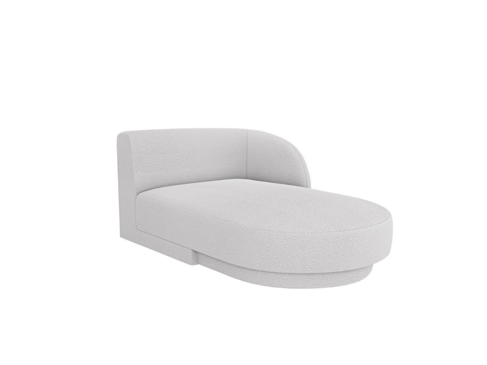 Micadoni rechter chaise longue Miley 2-zits, boucle lichtgrijs - 156x9
