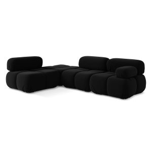 LaMiaSofa hoekbank links Sanremo – velours – zwart – 285x190x70 LaMiaSofa hoekbank links Sanremo – velours – zwart – 285x190x70