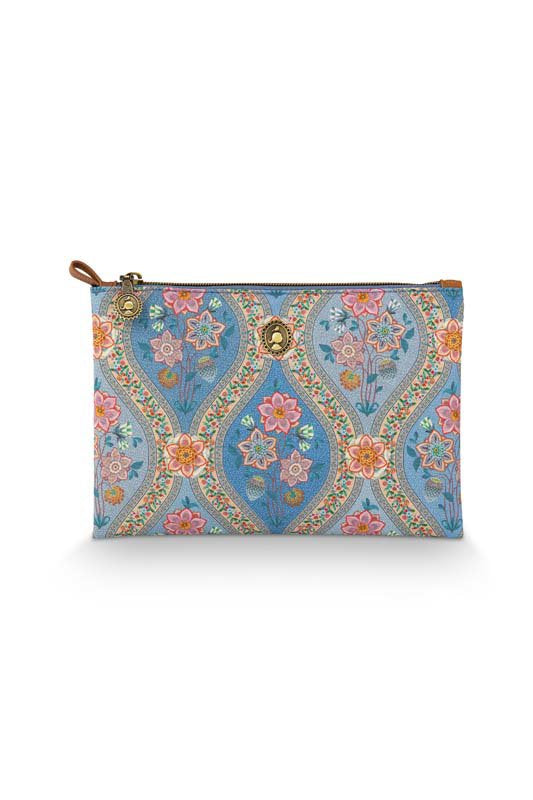 Pip Studio - Charly Make-up Tasje Dames - Ornamento - Blauw - 24x1x15.