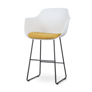 Nolon Nino-Liz Barkruk Wit – Okergeel Kussen – Zwart Frame – 75 cm Nolon Nino-Liz Barkruk Wit – Okergeel Kussen – Zwart Frame – 75 cm