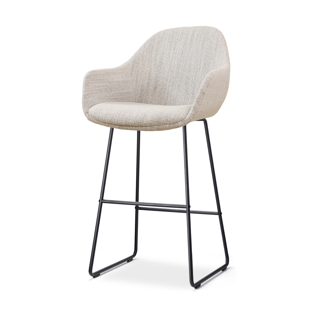 Nolon Nino-Mae Barkruk Beige Gemêleerd - met Armleuning - Zwart - 75 c