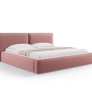Micadoni Opbergbed met hoofdeinde Jodie 200x200cm, flueel, roze – 228x Micadoni Opbergbed met hoofdeinde Jodie 200x200cm, flueel, roze – 228x