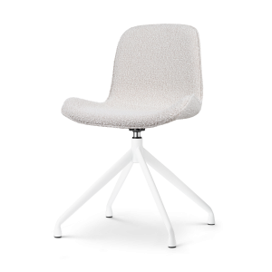 Nolon Nola-Fé Eetkamerstoel Bouclé Beige – Draaibaar Wit Onderstel Nolon Nola-Fé Eetkamerstoel Bouclé Beige – Draaibaar Wit Onderstel