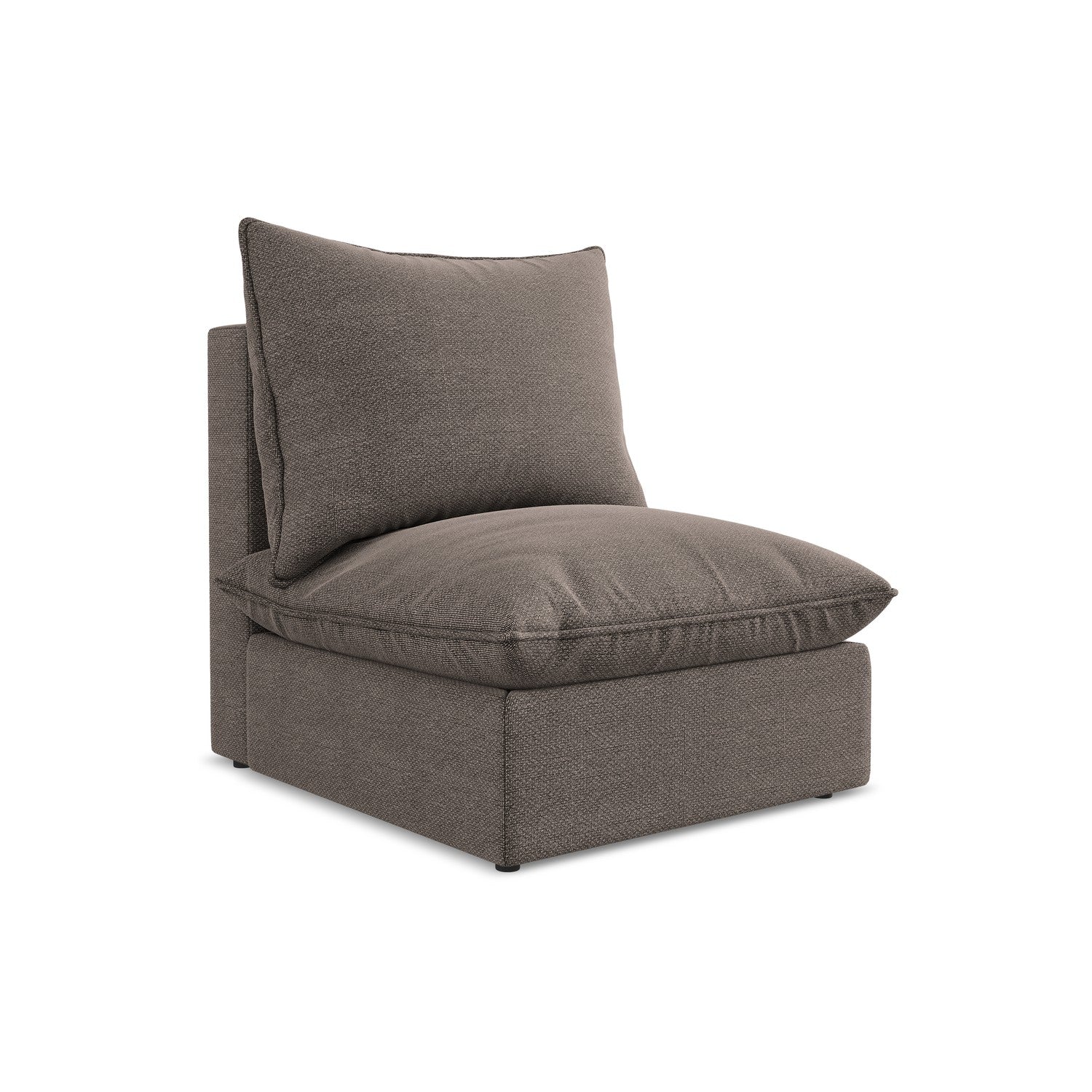 LaMiaSofa Bankmodule midden Ravenna - bouclé - chocolade - 75x90x77