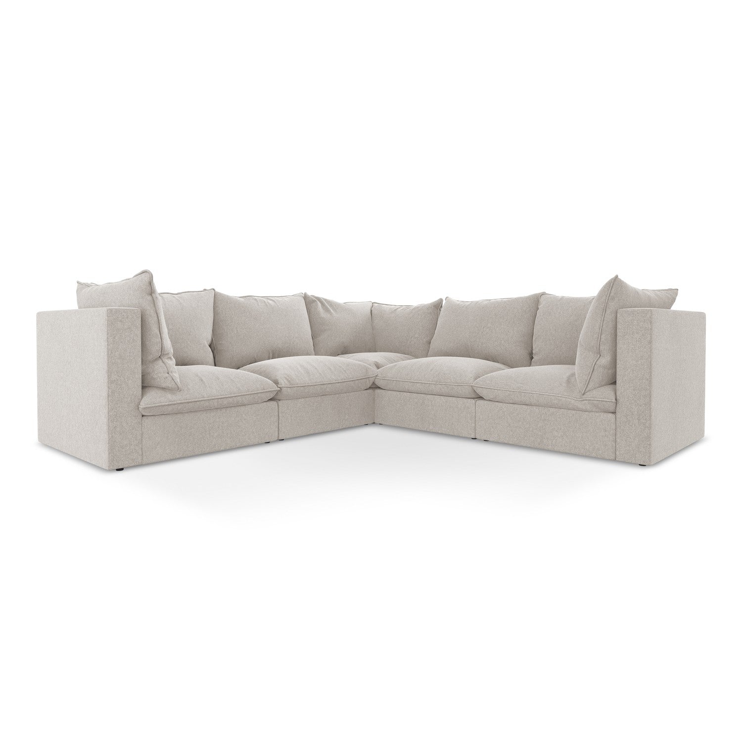 LaMiaSofa Modulaire hoekbank Ravenna - velours - lichtbeige - 255x255x
