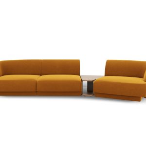 Micadoni Rechte modulaire bank Miley 3-zits, flueel, geel – 126x303x70 Micadoni Rechte modulaire bank Miley 3-zits, flueel, geel – 126x303x70