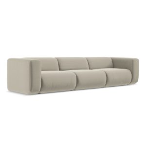 LaMiaSofa 4-zits bank Bari – velours – parel – 319x89x70