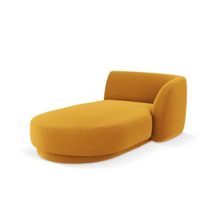 Micadoni rechter chaise longue Miley flueel, geel – 156x90x70cm Micadoni rechter chaise longue Miley flueel, geel – 156x90x70cm