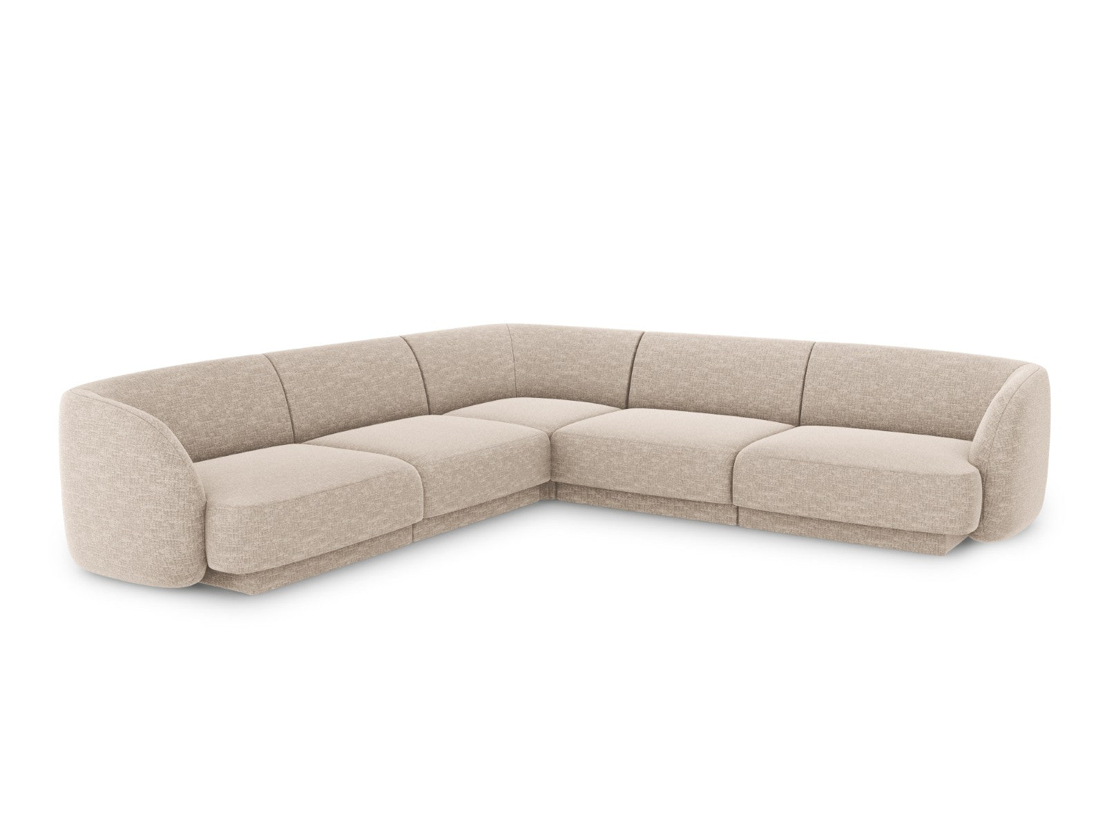 Micadoni Symmetrische hoekbank Miley 5-zits, structurele stof beige -