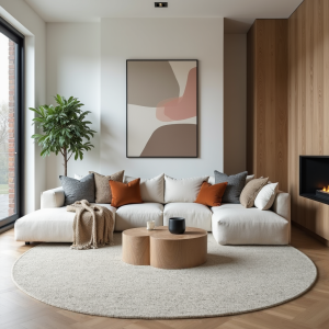 Mrcarpet Rond Wollen vloerkleed Beige/gemeleerd Gotland 260 cm Mrcarpet Rond Wollen vloerkleed Beige/gemeleerd Gotland 260 cm