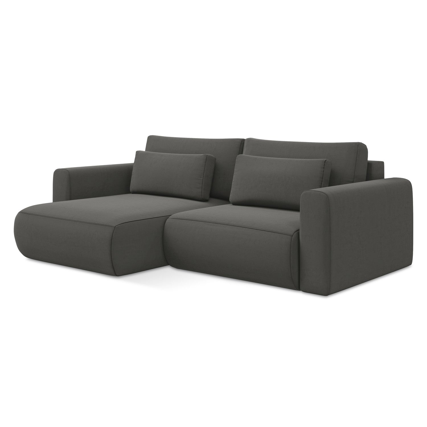LaMiaSofa hoekbank links Perugia - velours - staal - 240x149x82