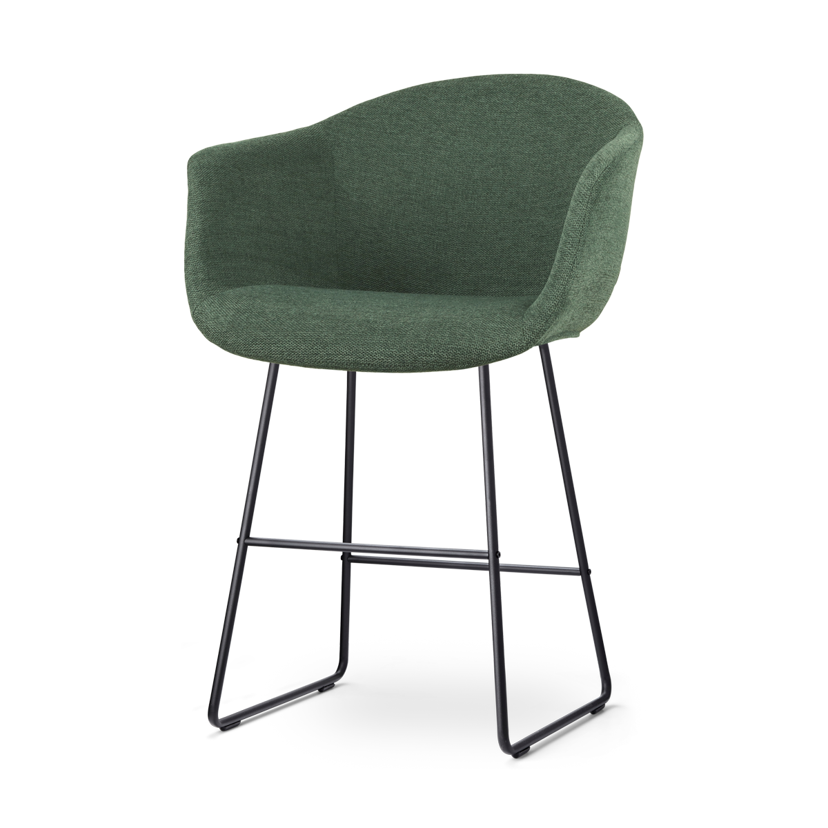 Nolon Nino-Otis Barkruk Donkergroen - met Armleuning - Zwart - 65 cm