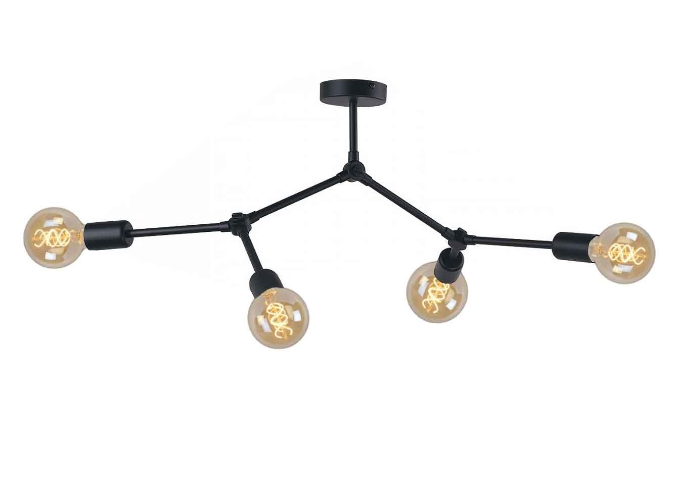 Nowodvorski plafondlamp Twig - 4 lichts - 79 x 54 cm - zwart
