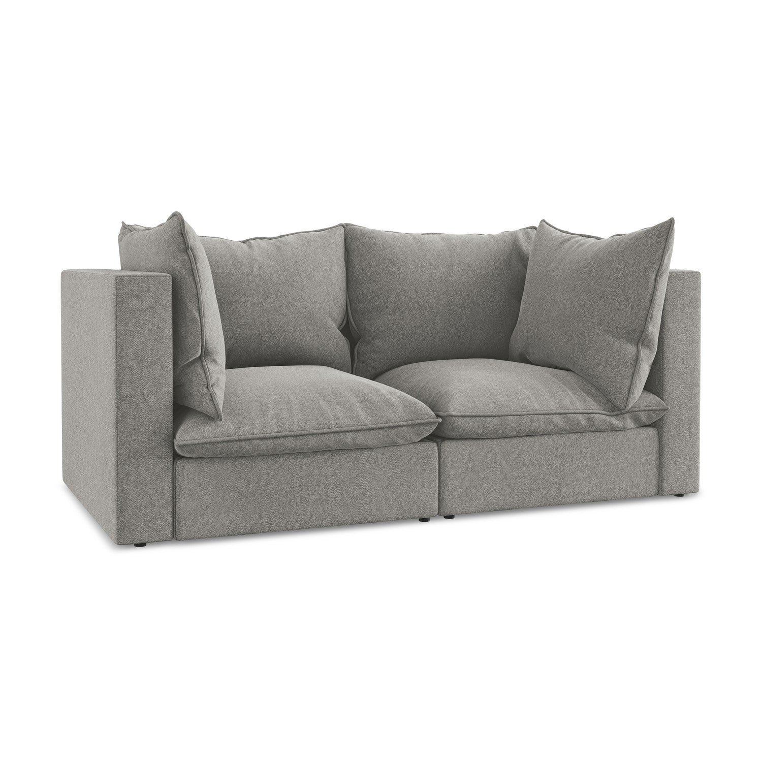LaMiaSofa Tweezits modulaire bank Ravenna - velours - grijs - 180x90x7