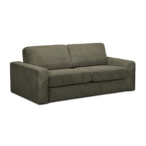 LaMiaSofa 3-zits slaapbank Como – ribfluweel – olijf – 195x100x80 LaMiaSofa 3-zits slaapbank Como – ribfluweel – olijf – 195x100x80