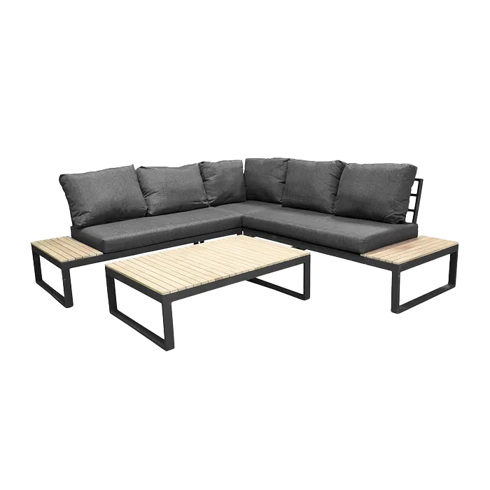 Nest outdoor Arvin 2 delige tuin loungeset donkergrijs - met zitkussen