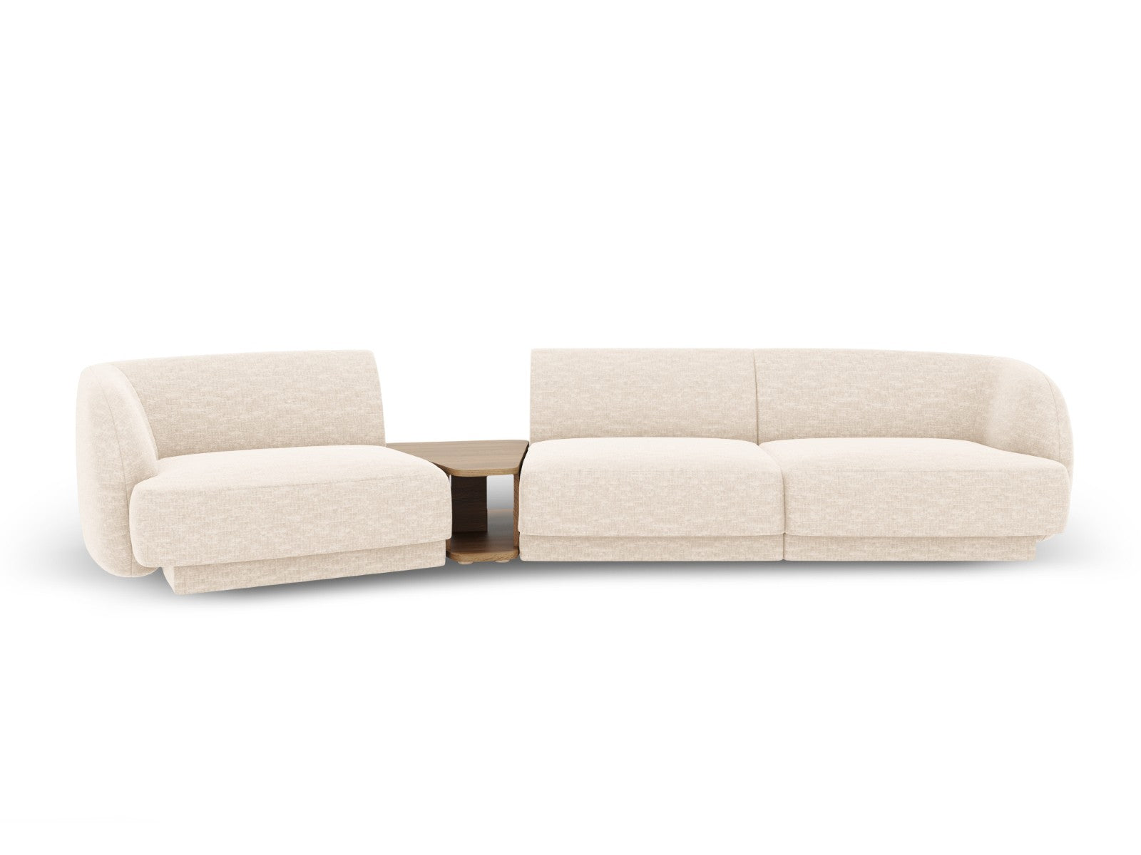 Micadoni linker modulaire bank Miley 3-zits, structurele stof ivoor -