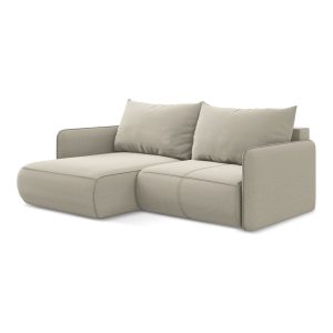 LaMiaSofa hoekbank links Palermo – velours – parel – 207x148x86