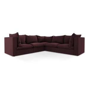 LaMiaSofa Modulaire hoekbank Ravenna – velours – bourgondië – 255x255x LaMiaSofa Modulaire hoekbank Ravenna – velours – bourgondië – 255x255x