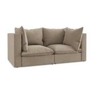 LaMiaSofa Tweezits modulaire bank Ravenna – velours – beige – 180x90x7