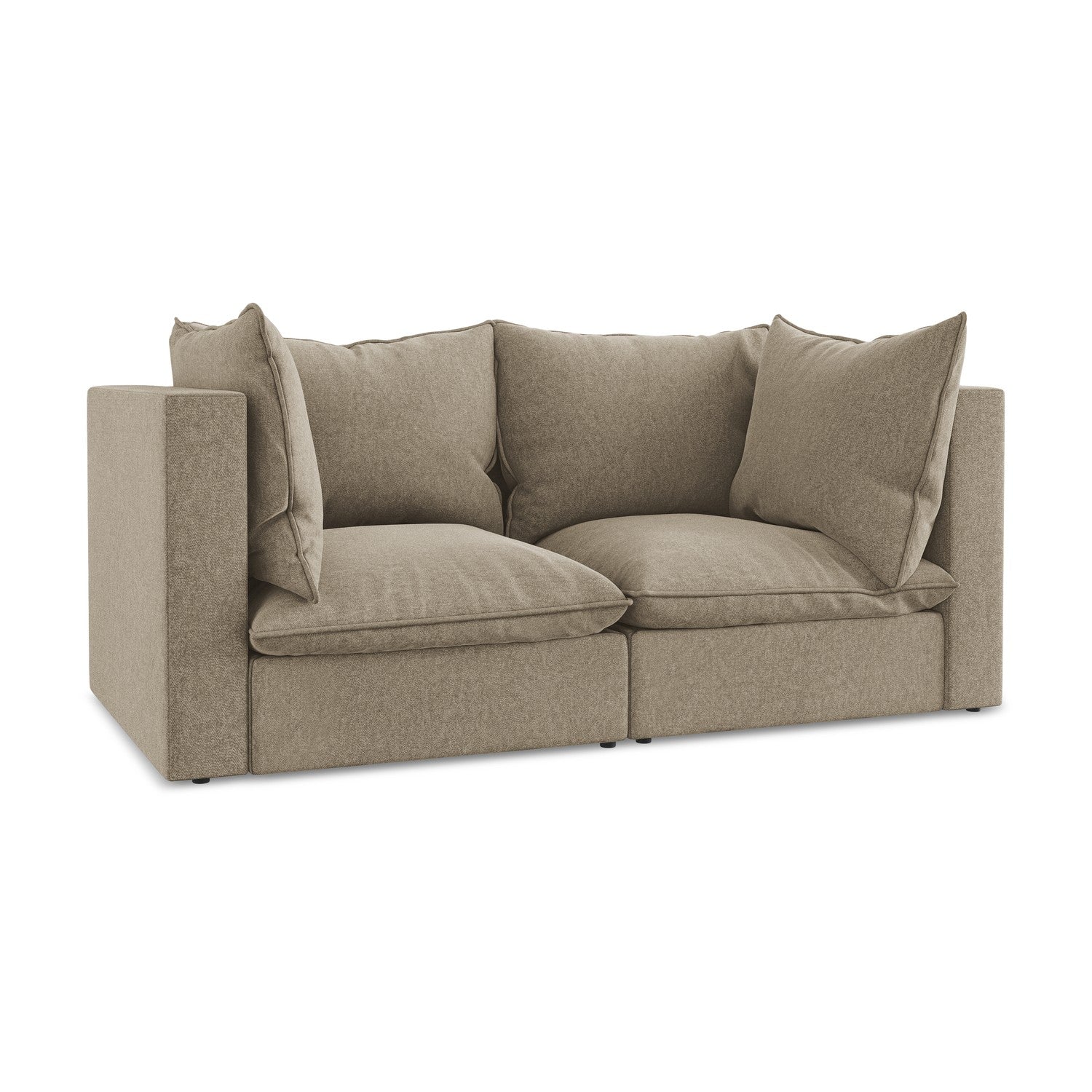 LaMiaSofa Tweezits modulaire bank Ravenna - velours - beige - 180x90x7