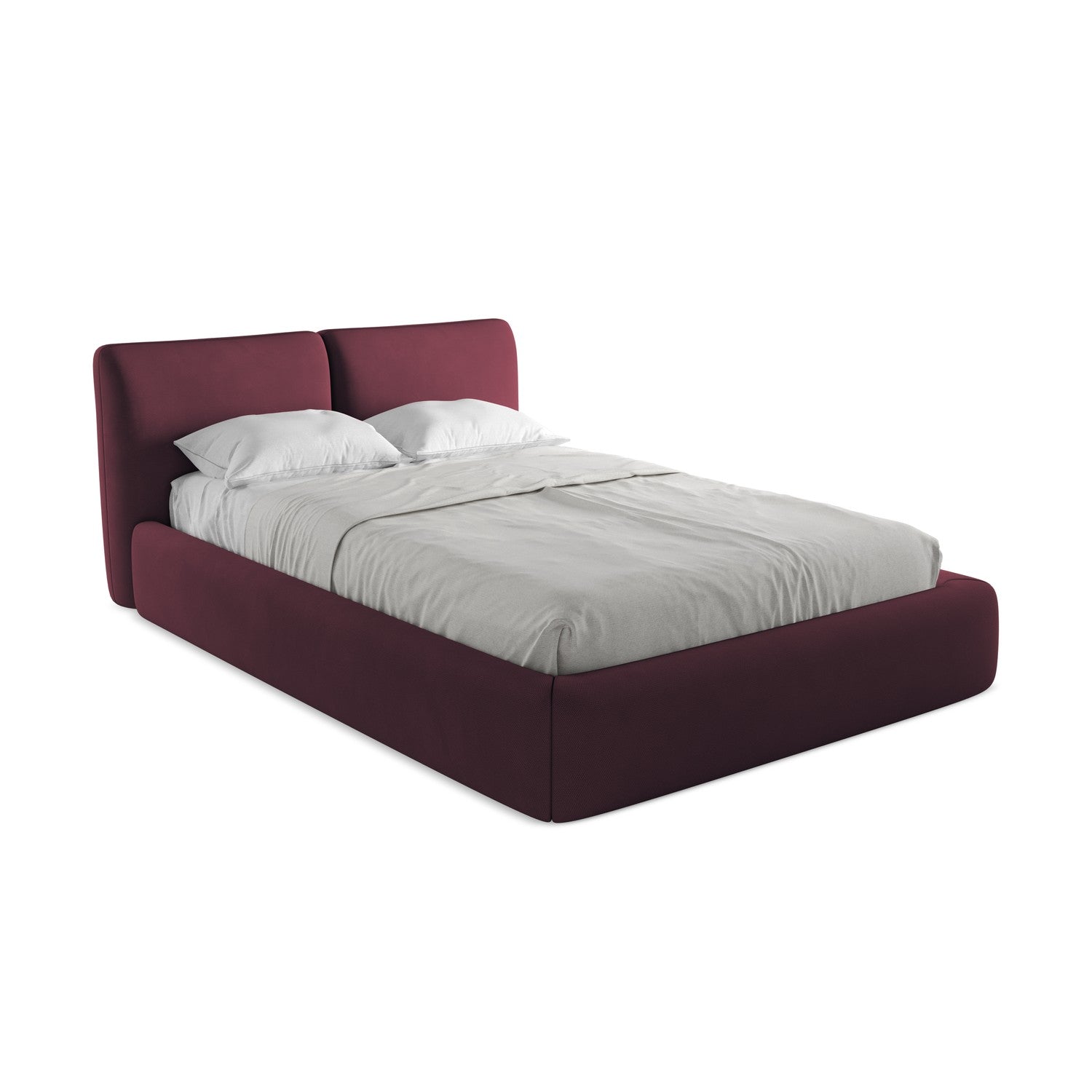 LaMiaSofa Bed met opbergruimte Milano - chenille stof - bordeaux - 160