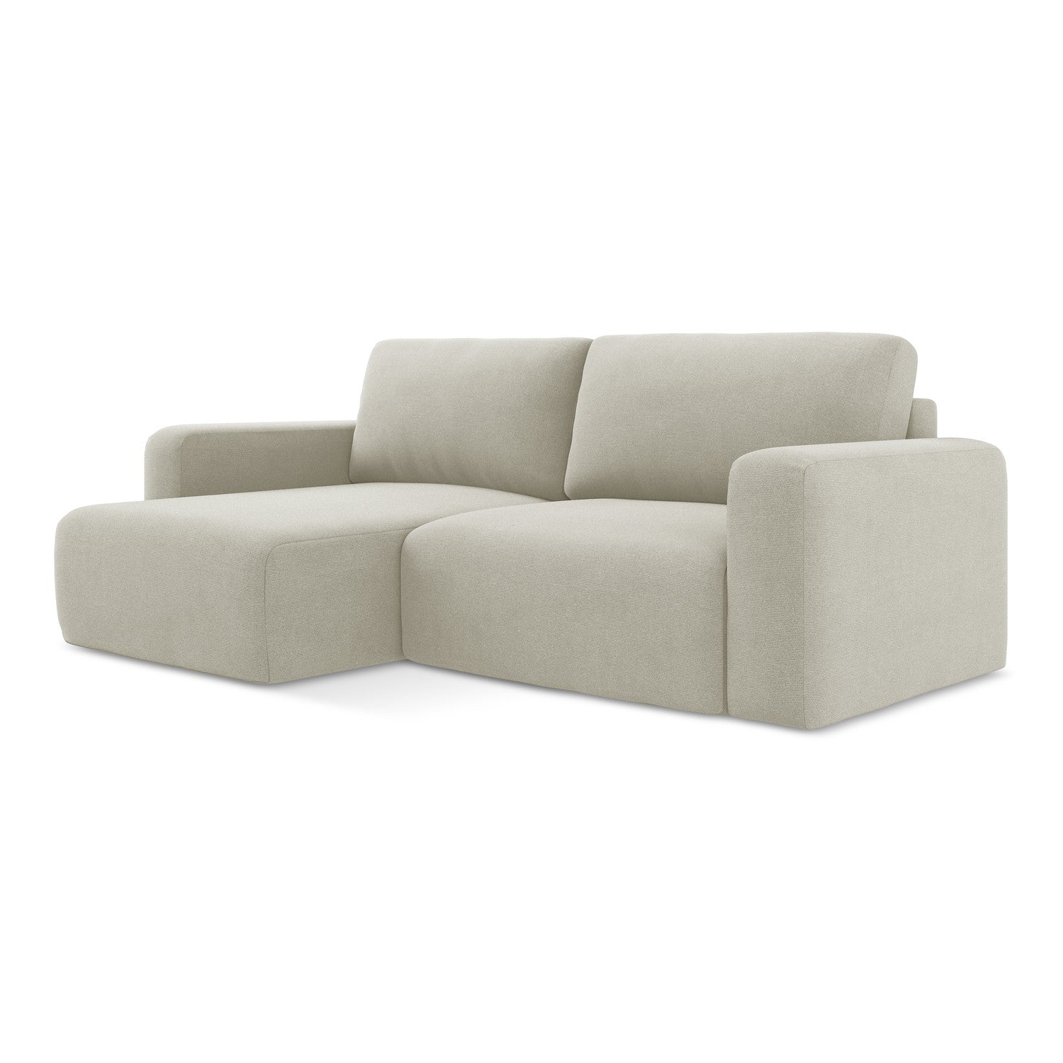 LaMiaSofa hoekbank links Ostia - textuurstof - lichtbeige - 244x149x79