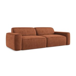 LaMiaSofa 4-zits bank Melissa – chenille stof – terracotta – 244x102x7